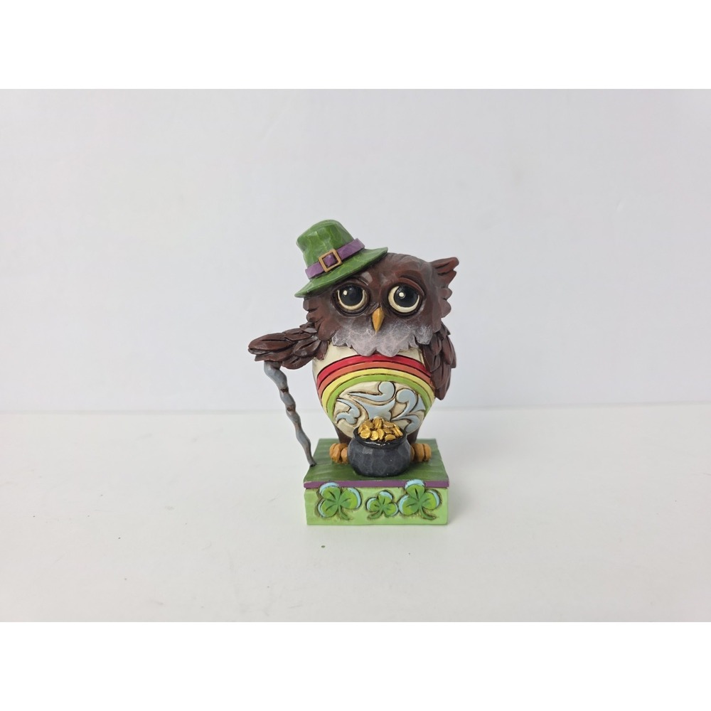 Enesco Jim Shore Irish St Patricks Day Owl figurine pot of gold